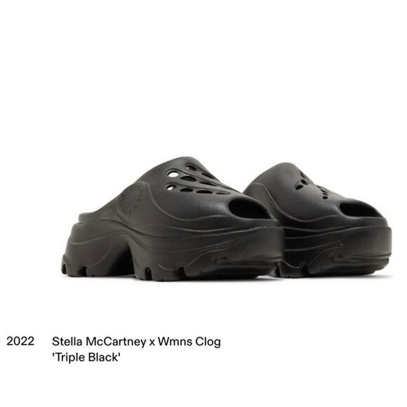 New Women’s Adidas X Stella McCartney Clog Triple Black Size 10W GW2050 - Picture 11 of 11